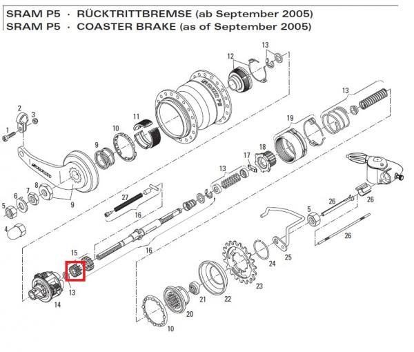 SONNENRAD SRAM 24Z. 6-KLAUEN, 00 0591 007 000